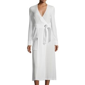 A.L.C. Ray long sleeves Crepe Wrap white dress. Size 4